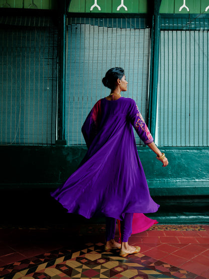 PHOOL BARI A LINE KURTA SET