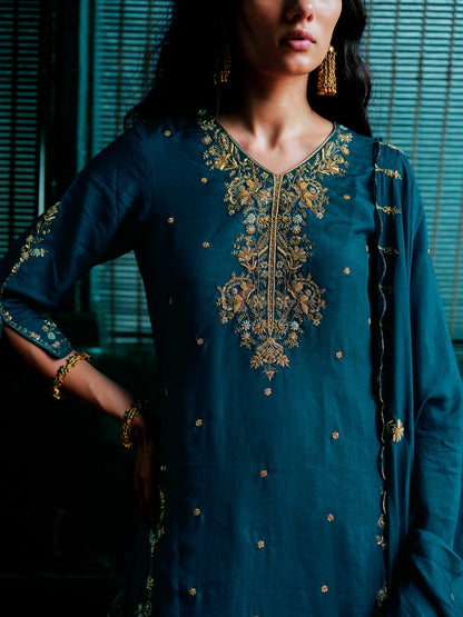 NEEL PATIALA KURTA HERITAGE SET