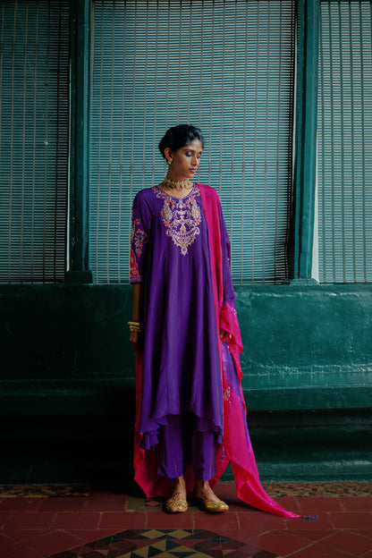 PHOOL BARI A LINE KURTA SET